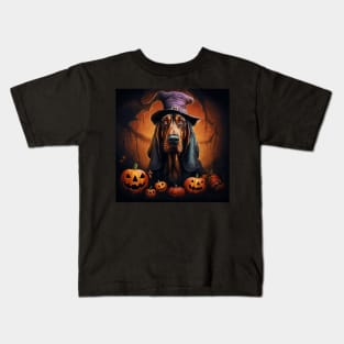 Halloween bloodhound dog Kids T-Shirt